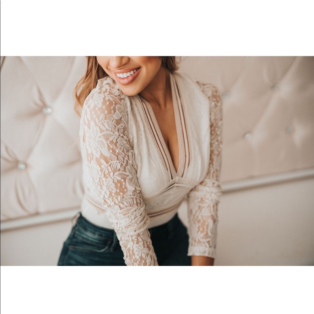 Ivory lace bodysuit